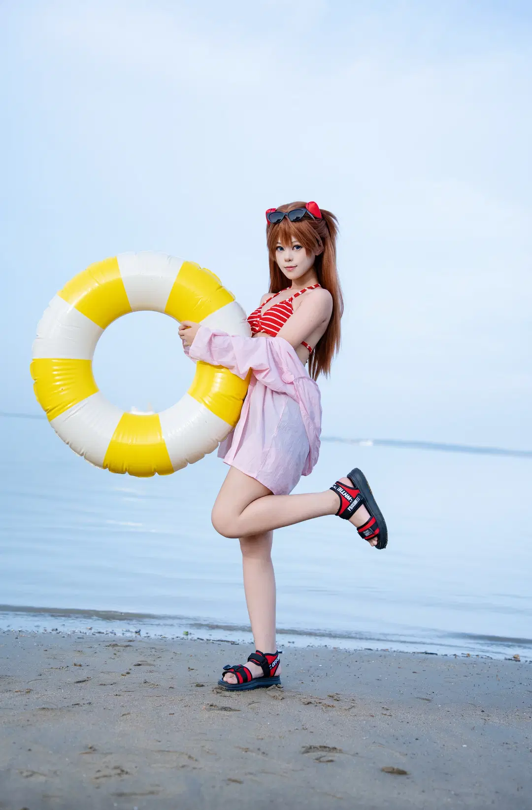 [Asuka Cosplay] Neon Genesis Evangelion seaside summer location shoot by 小小波罗崽 - Image 8