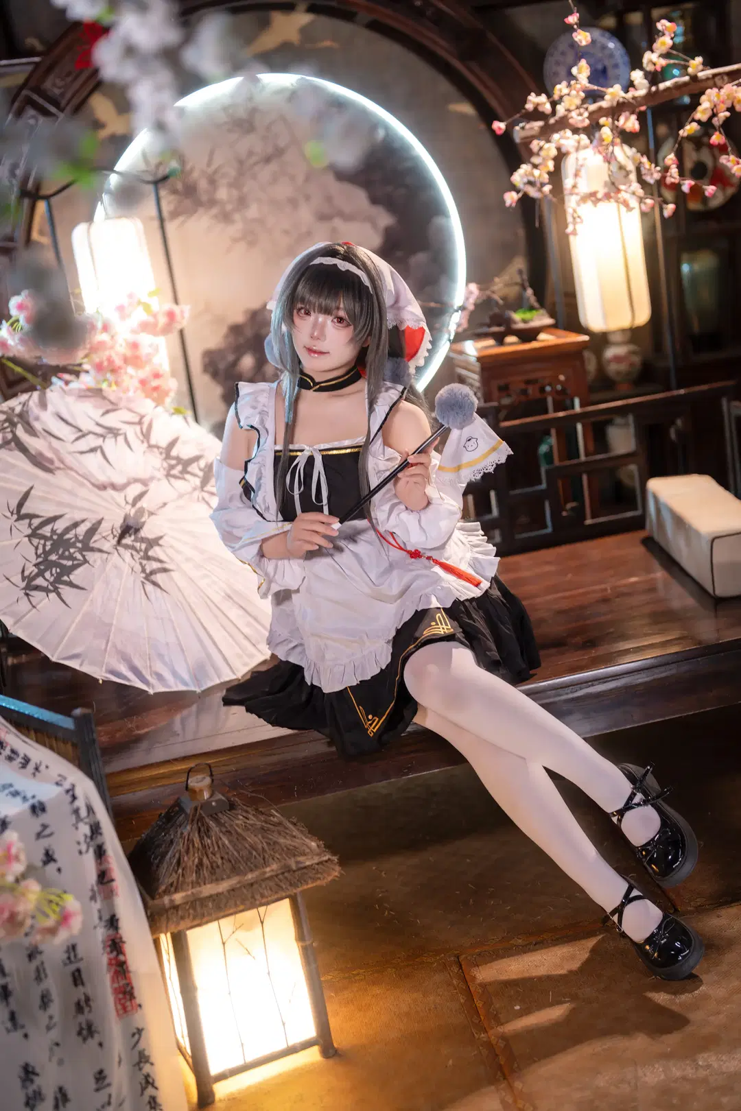 二次元摄影, 碧蓝航线, 女仆装, 长风cos, 白丝cos