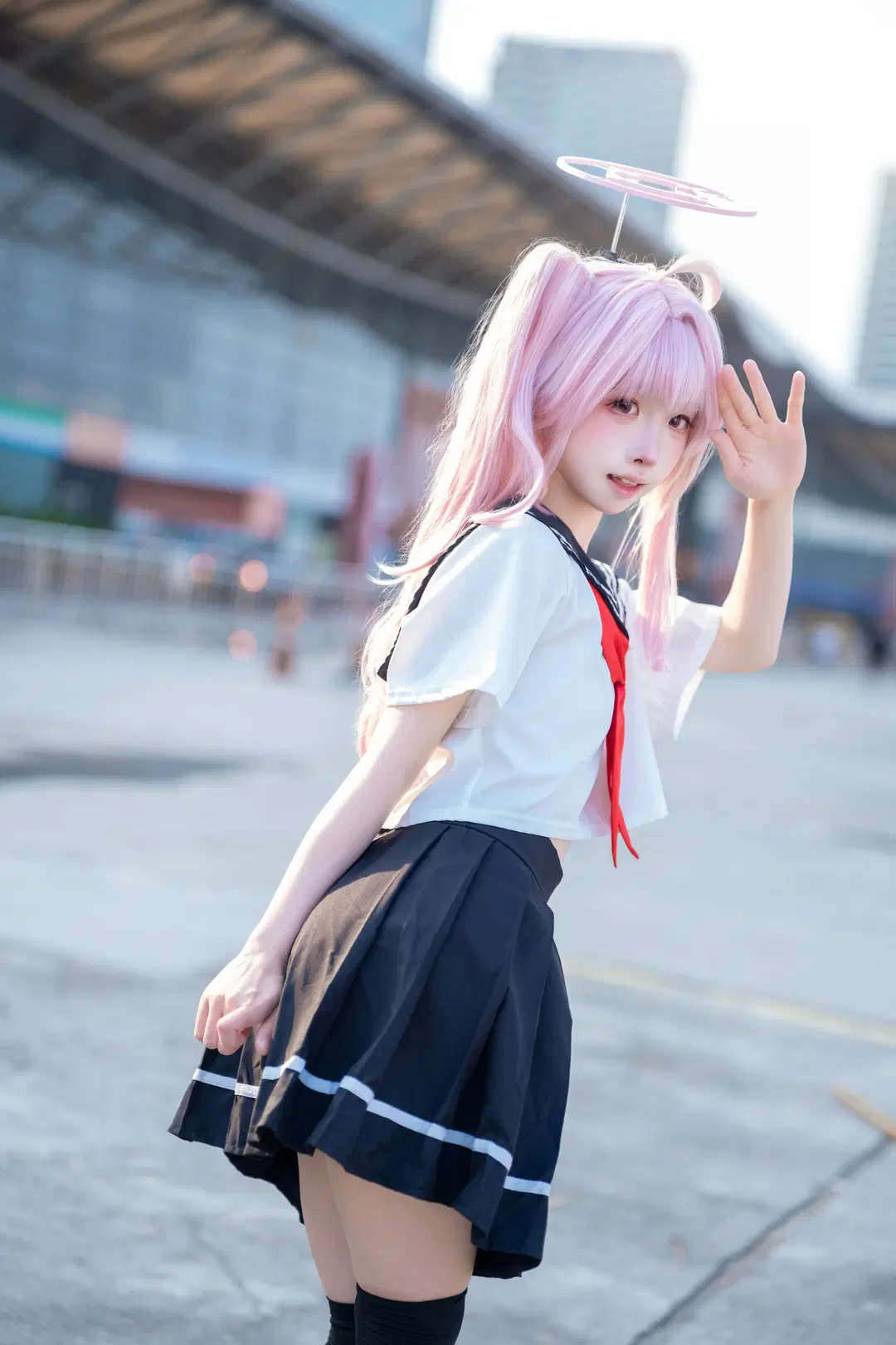 【柚鸟夏cos】蔚蓝档案里的活力水手服 - 远野咲夜2_0 - 第6张