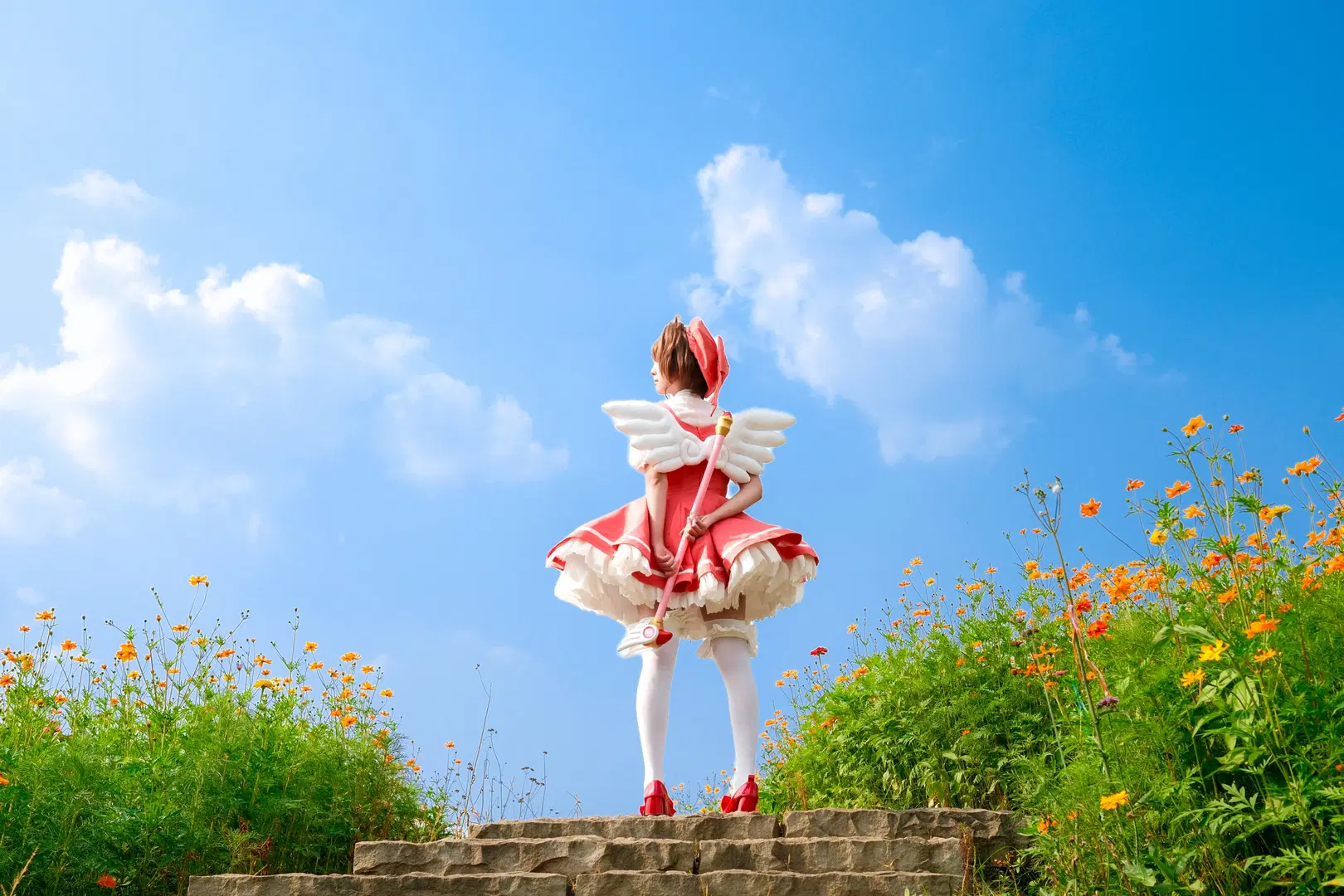 cosplay, 花海, 木之本櫻cos, 魔卡少女櫻, 絲襪