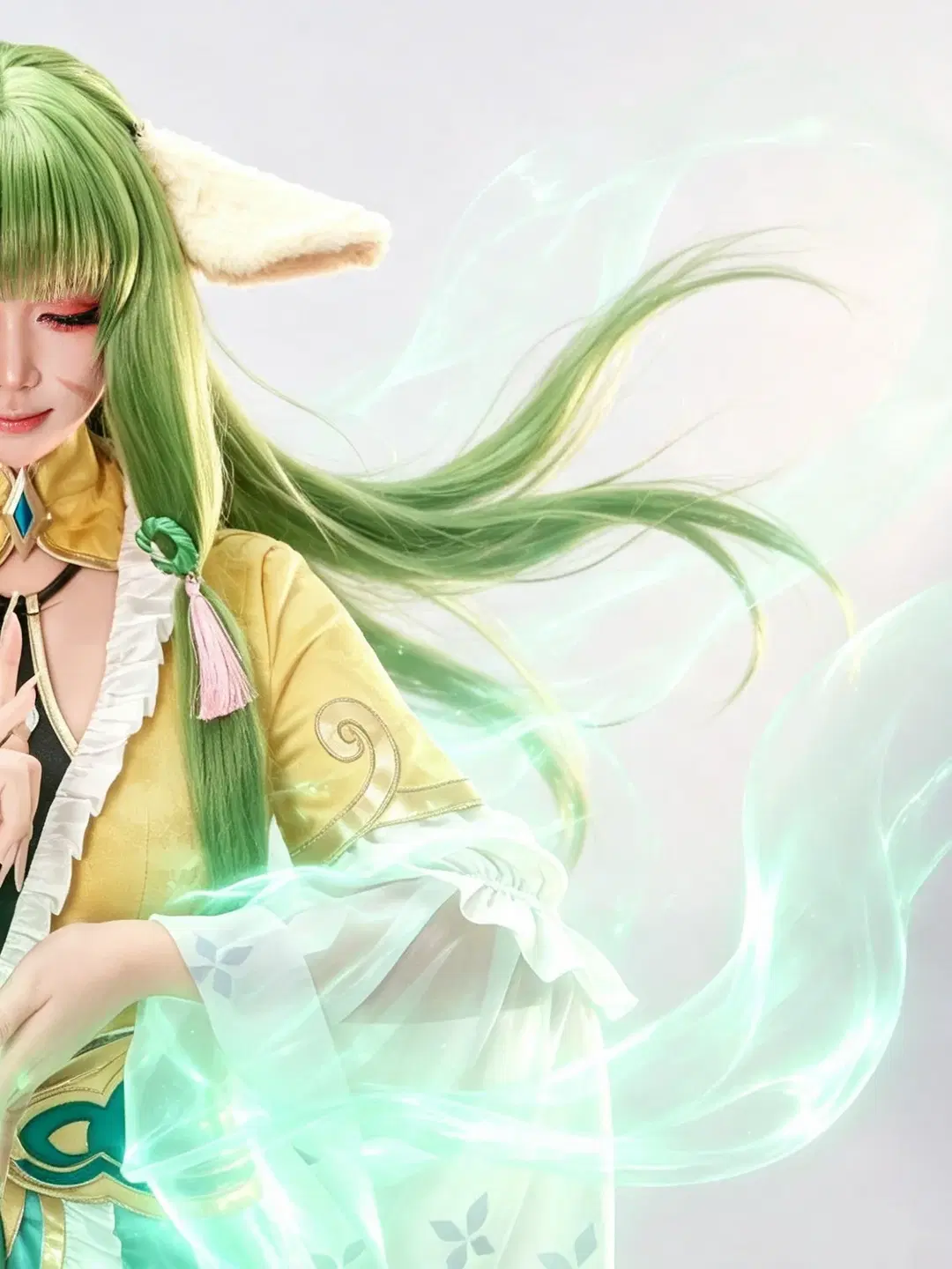 [Tushan Rongrong cosplay] Yellow Robes, Green Hair, and Magical Smoke Special Effects by 蒜Suan - Image 2