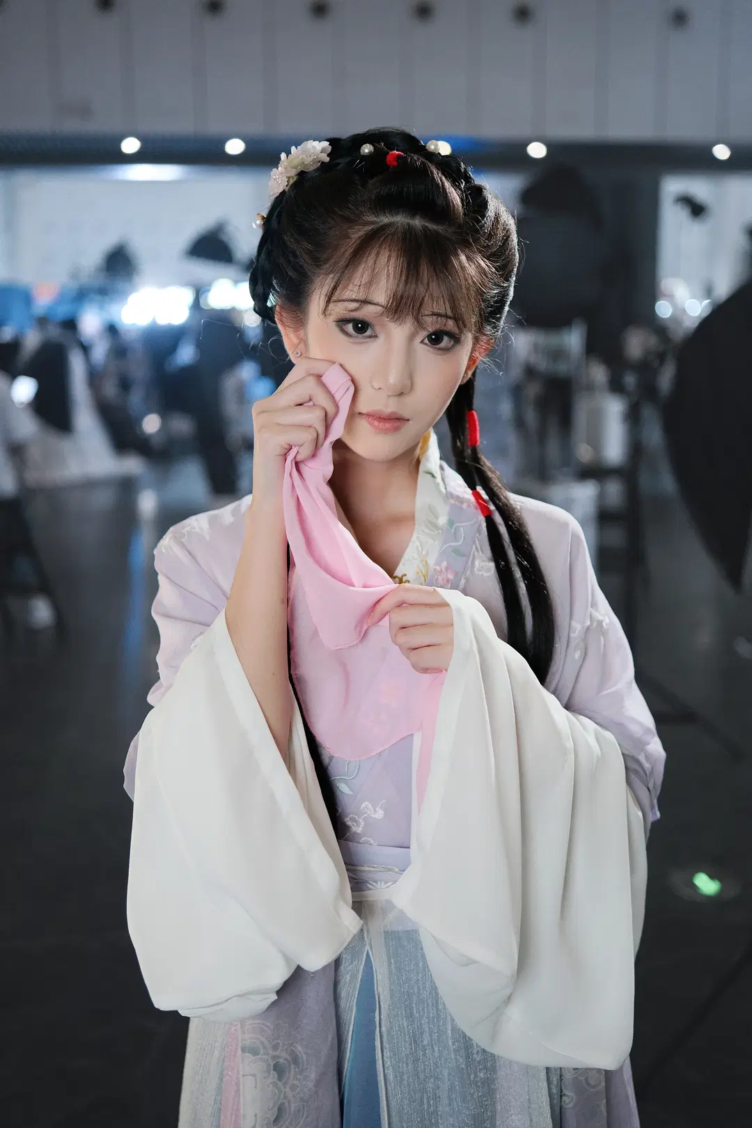 中国風写真, 古風な漢服, 黛玉コスプレ, ハンカチ小道具, 雰囲気系古装