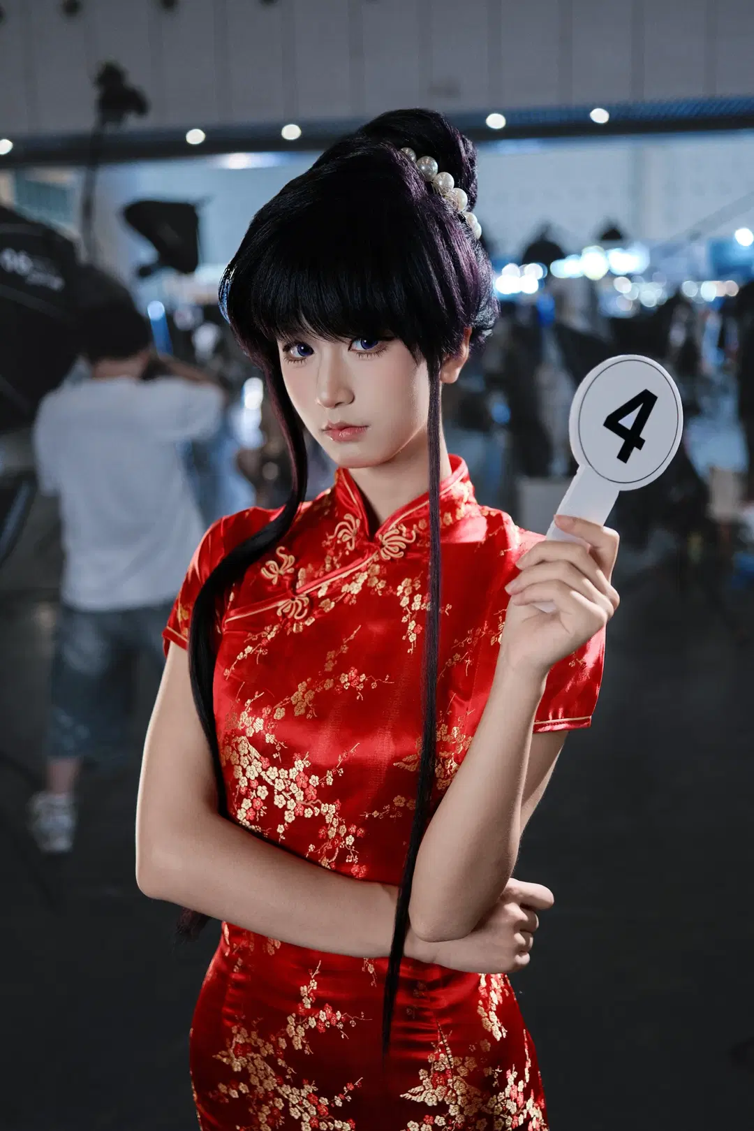 【古見硝子 コスプレ】『古見さん』赤のチャイナドレス コスプレ イベント写真 - 蒜Suan - 2枚目