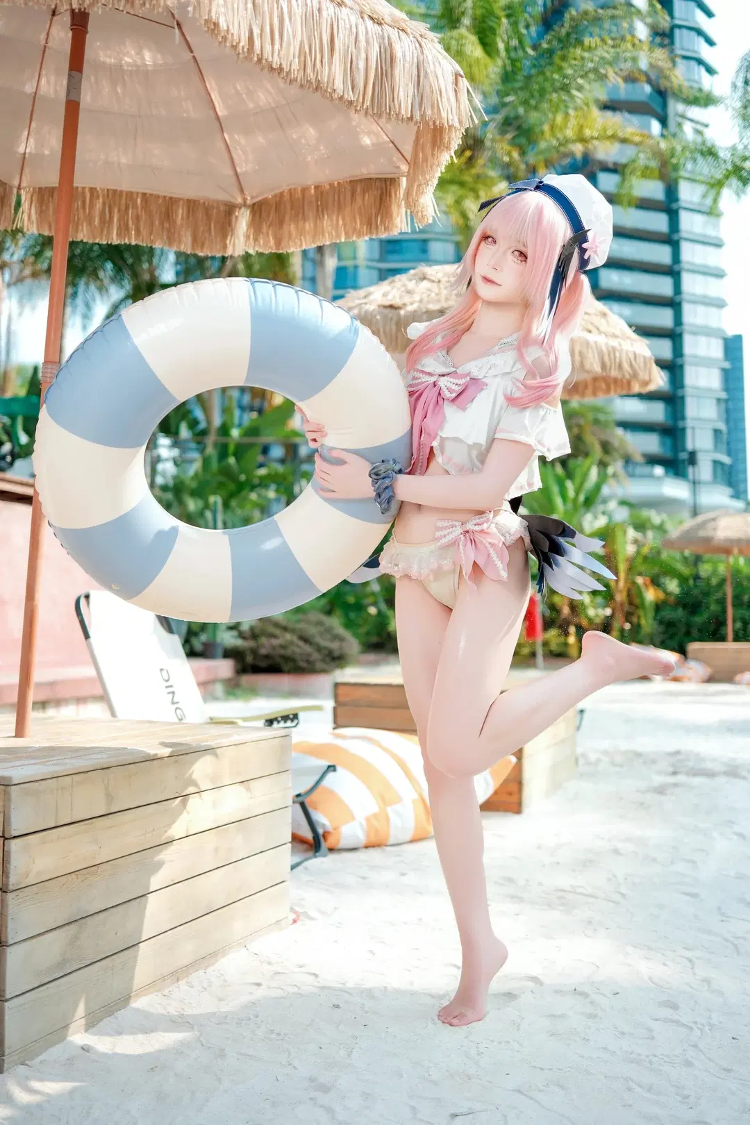 水手服cosplay, 外景写真, 夏日泳装cos, 摄影互勉, 泳池约拍