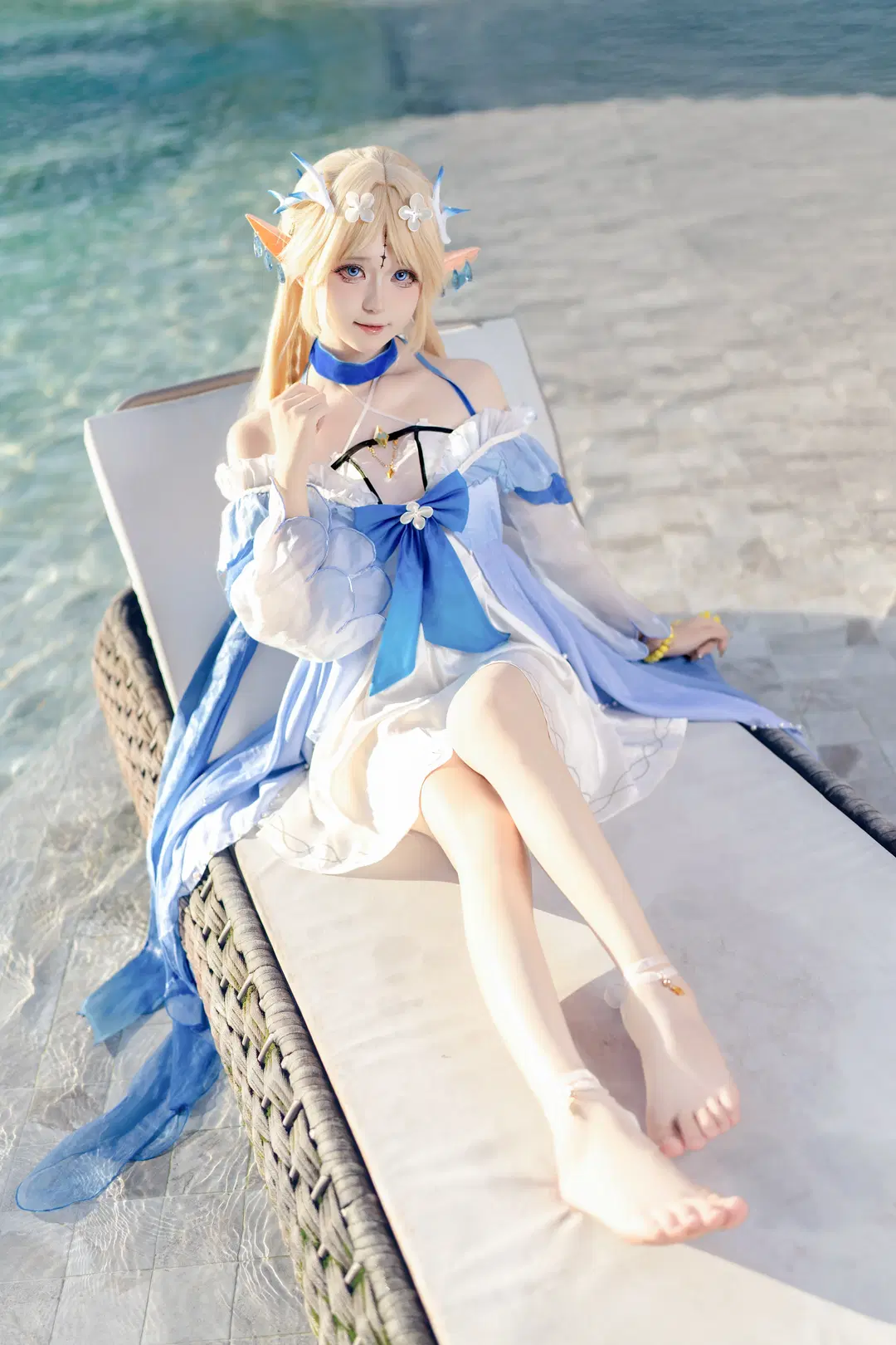 【Cartethyia Cosplay】Refreshing Vibe of an Elf Maiden by the Summer Pool in Wuthering Waves by 蒜Suan - Image 3
