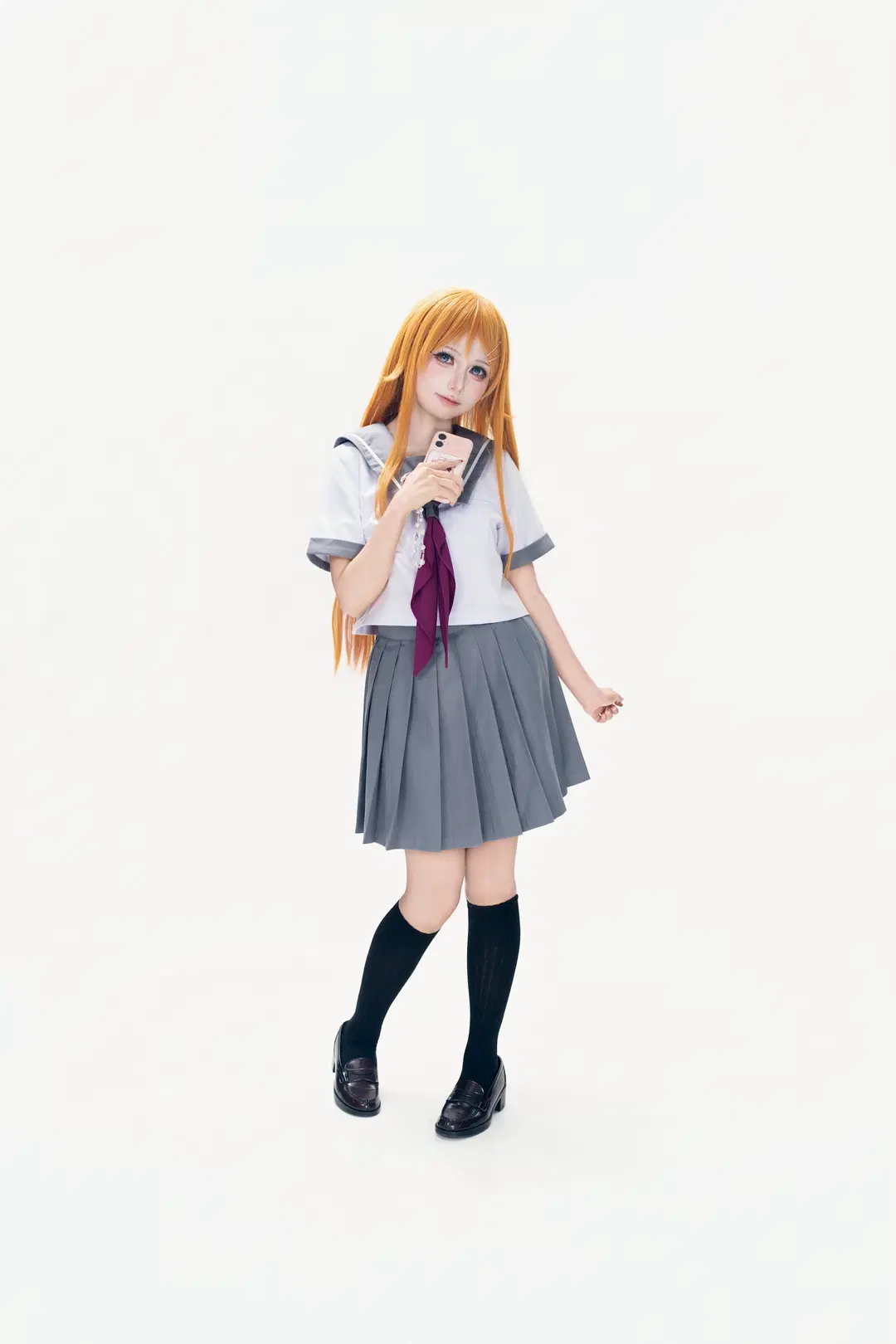 【高坂桐乃コスプレ】セーラー服と黒ストッキングで魅せるスタジオ撮影ポーズ共有 - 蒜Suan - 9枚目