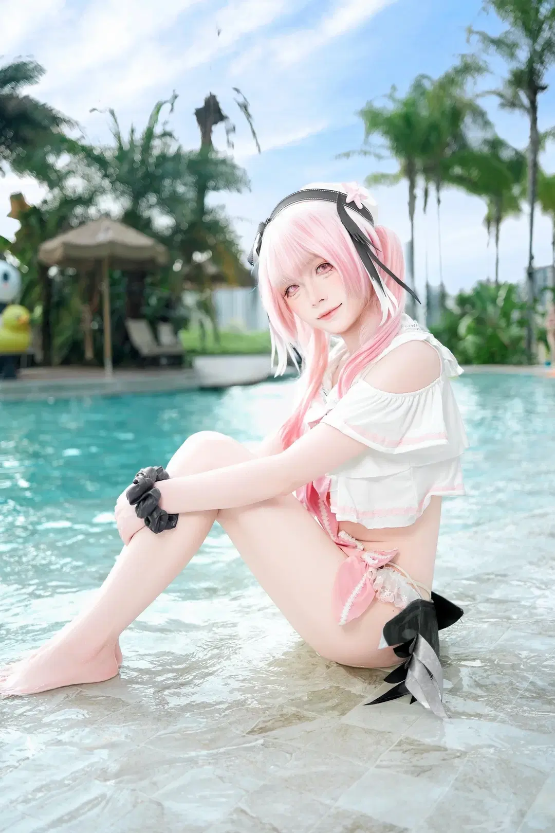 【小春cos】粉色双马尾的夏日泳池之约
