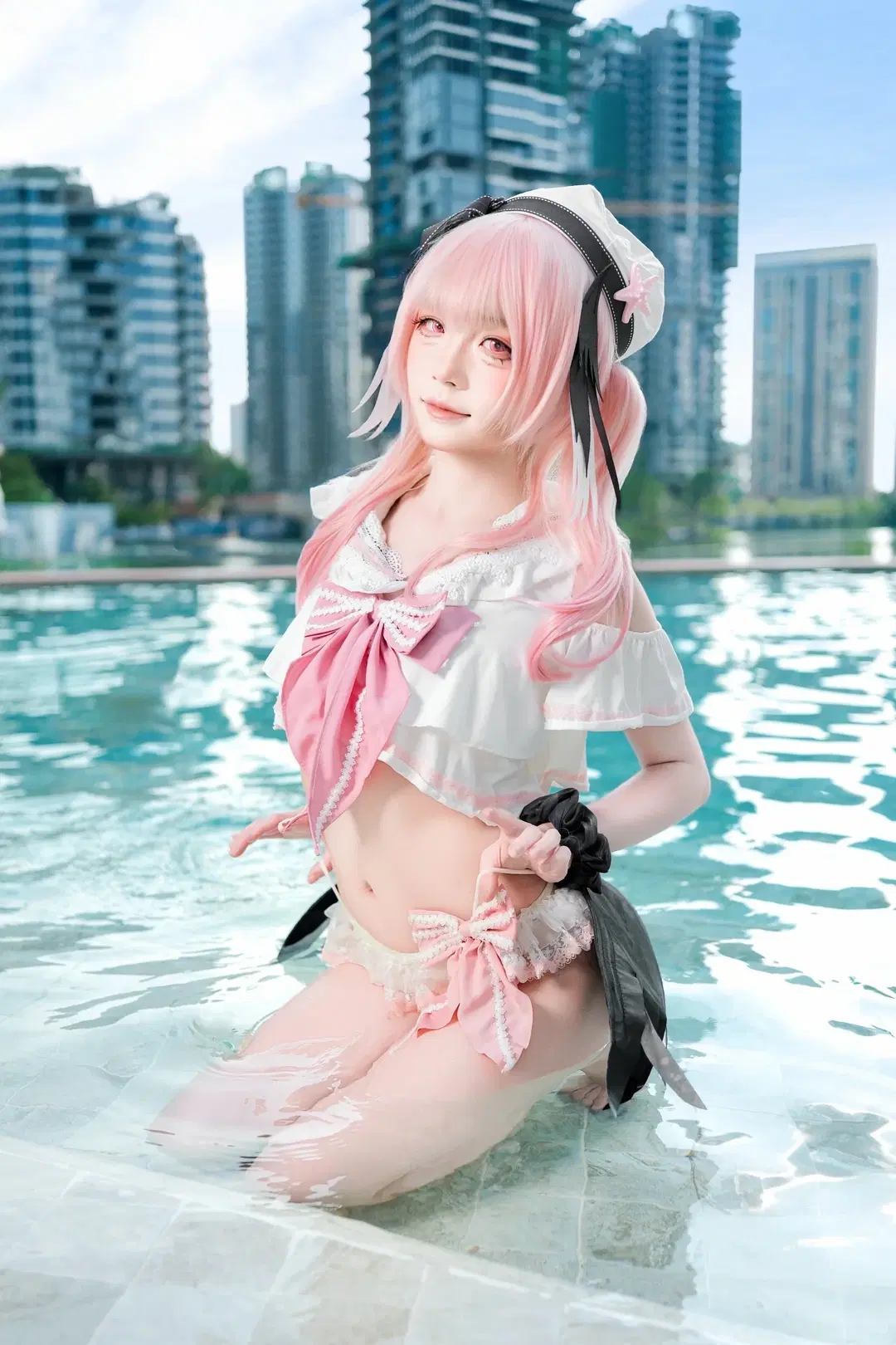 【コハル コスプレ】ピンクのツインテールで過ごす夏のプールサイドの約束 - 蒜Suan - 2枚目
