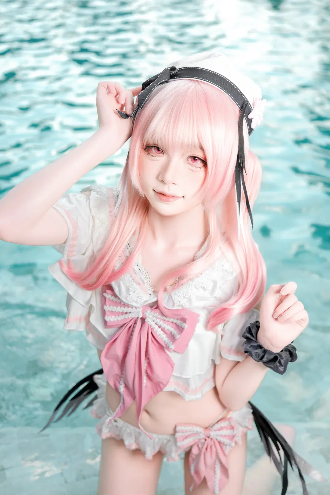 【コハル コスプレ】ピンクのツインテールで過ごす夏のプールサイドの約束 - 蒜Suan - 3枚目
