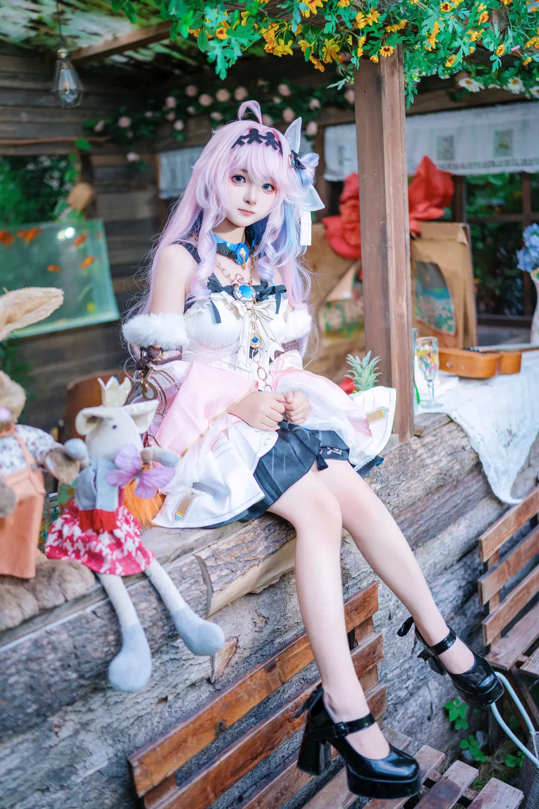 cosplay, 户外摄影, 洋装, 粉蓝渐变, 森系外拍
