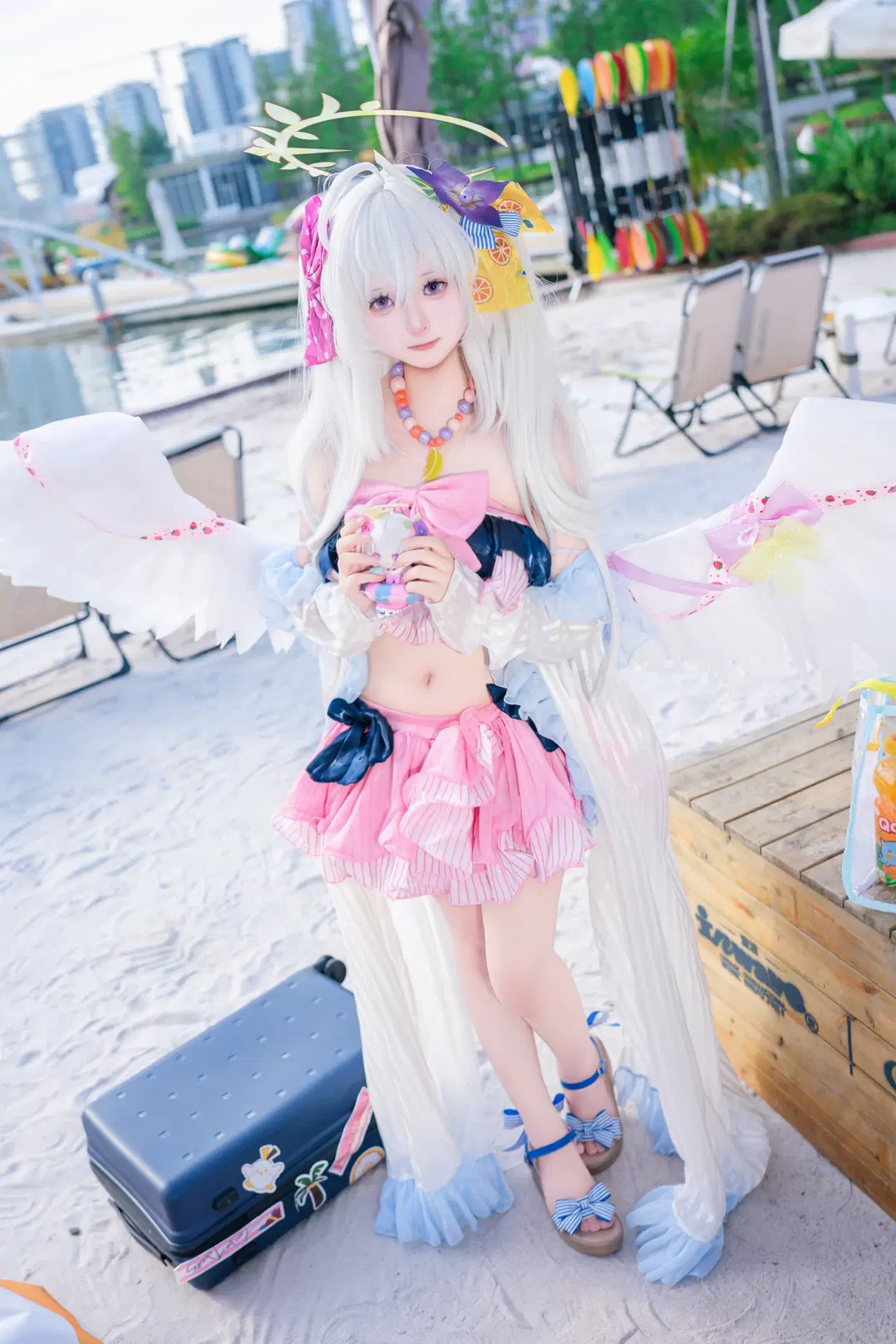 【白洲アズサ コスプレ】真夏の砂浜に舞い降りた夢幻の天使 - 灵白 - 4枚目