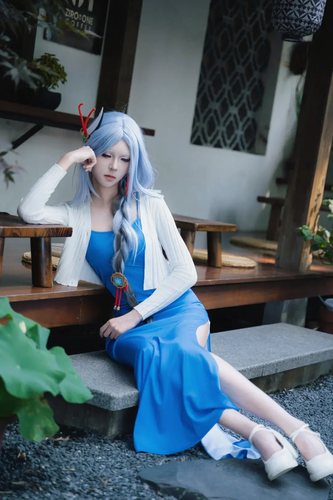 【申鹤cos】雨过天晴在日式咖啡馆拍摄原神同人正片 - 叶彦 - 第3张