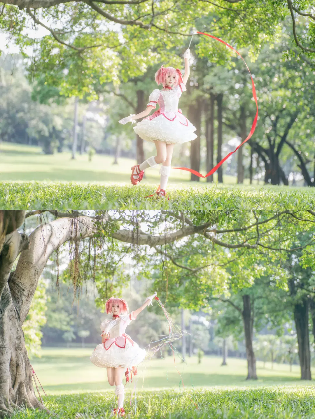 【Puella Magi Madoka Magica cosplay】Pink Dress with Bow and Arrow: Capturing Vitality Under Outdoor Natural Light by 叶彦 - Image 2