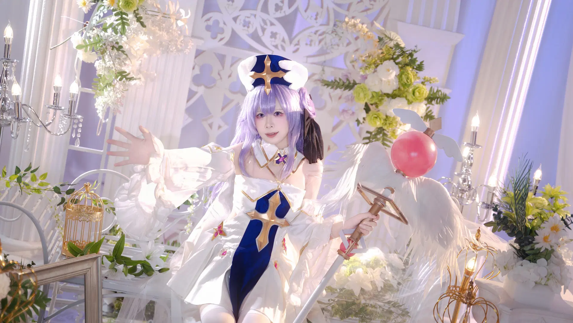 【獨角獸cos】純白守護天使，白絲長杖的夢幻佈景 - 叶彦 - 第2張