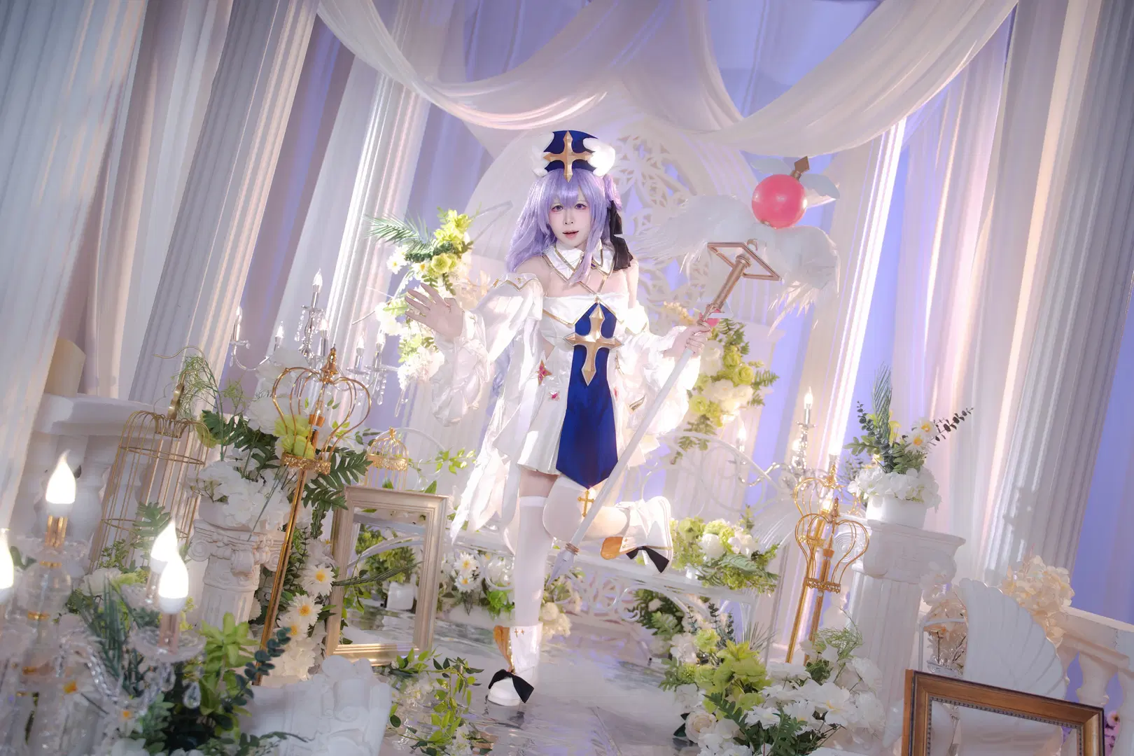 【獨角獸cos】純白守護天使，白絲長杖的夢幻佈景 - 叶彦 - 第5張