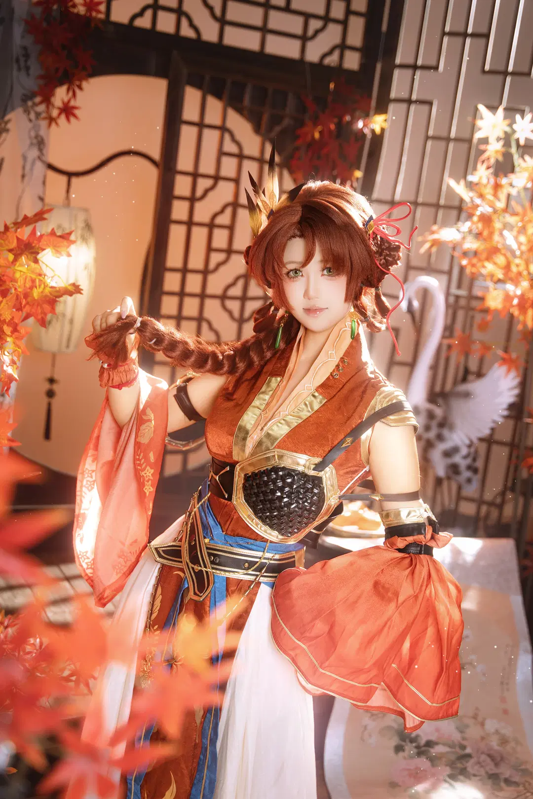 【Sun Shangxiang cosplay】Jiangdong Crimson Attire and the Red maple forest in From Madness to Courage by 叶彦 - Image 3