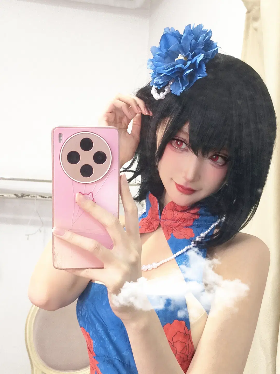 2D, cosplay, Qipao cosplay, Jianwu cheongsam, Chinese style selfie
