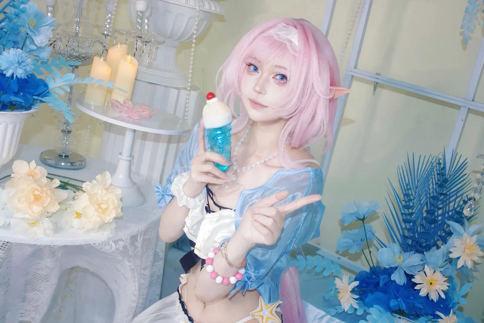 [Elysia Cosplay] Honkai Impact 3rd: Miss Pink Elf's summer vacation invitation by 三春早纪 - Image 2