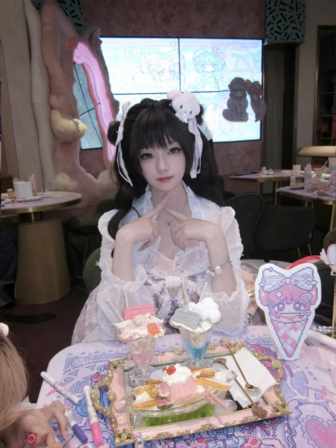 穿粉色Lolita去啊旁白聯名女僕咖的探店實錄 - 冬天带给我的予感 - 第2張