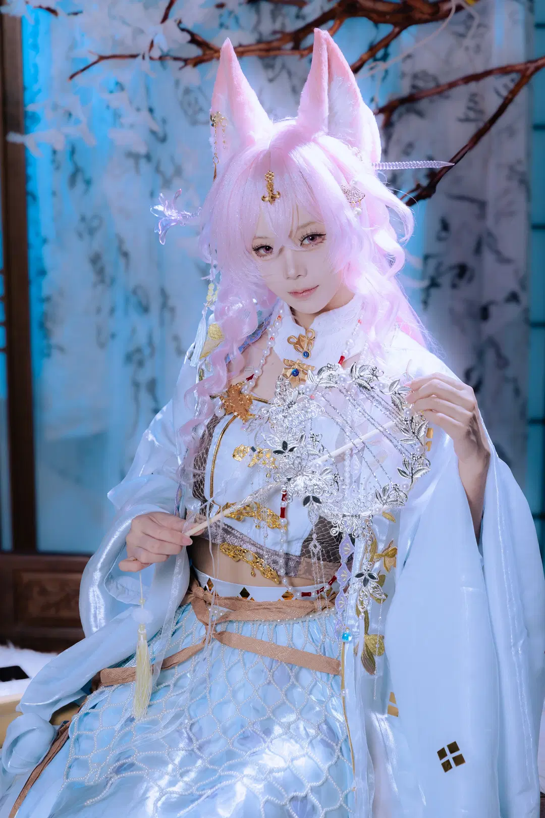 古風コスプレ, アークナイツ, 獣耳娘, パゼオンカのコスプレ, 夢の傍ら
