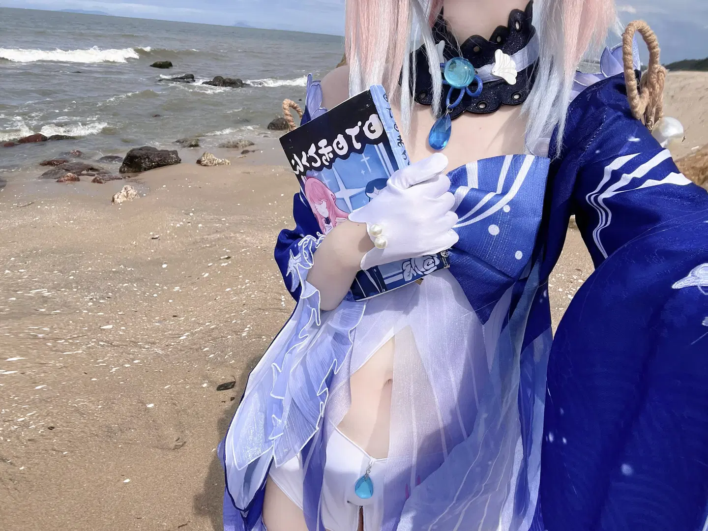 原神, 珊瑚宫心海cos, 夏日写真, 二次元cos, 海边泳装