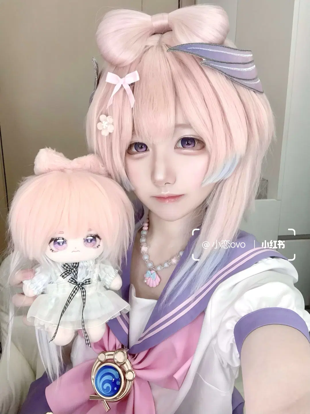 【Sangonomiya Kokomi cosplay】Coordinated a Pink & Purple JK uniform for a Kokomi custom design by 小恋ovo - Image 4