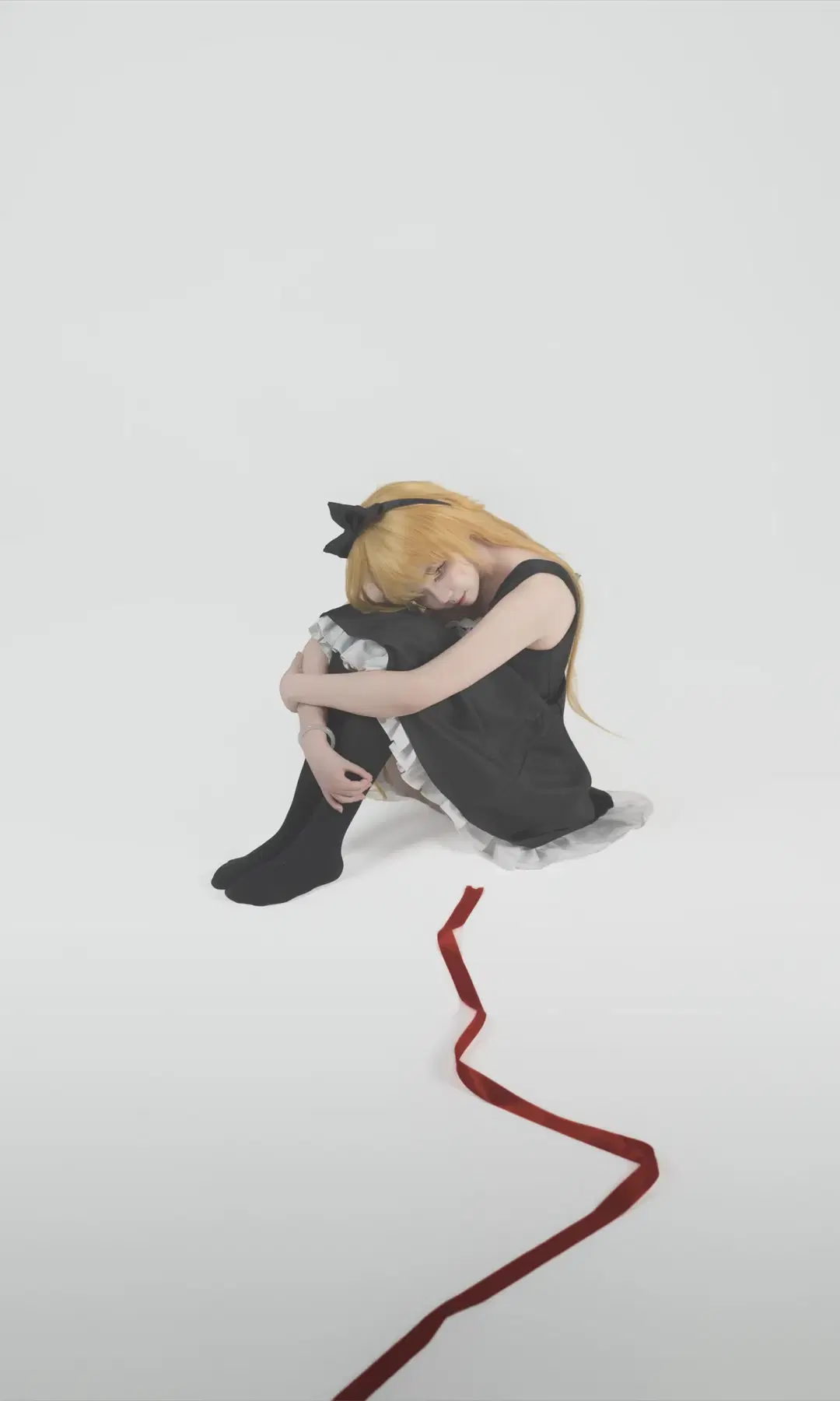 二次元摄影, 忍野忍cos, 黑丝, 棚拍写真, 物语系列