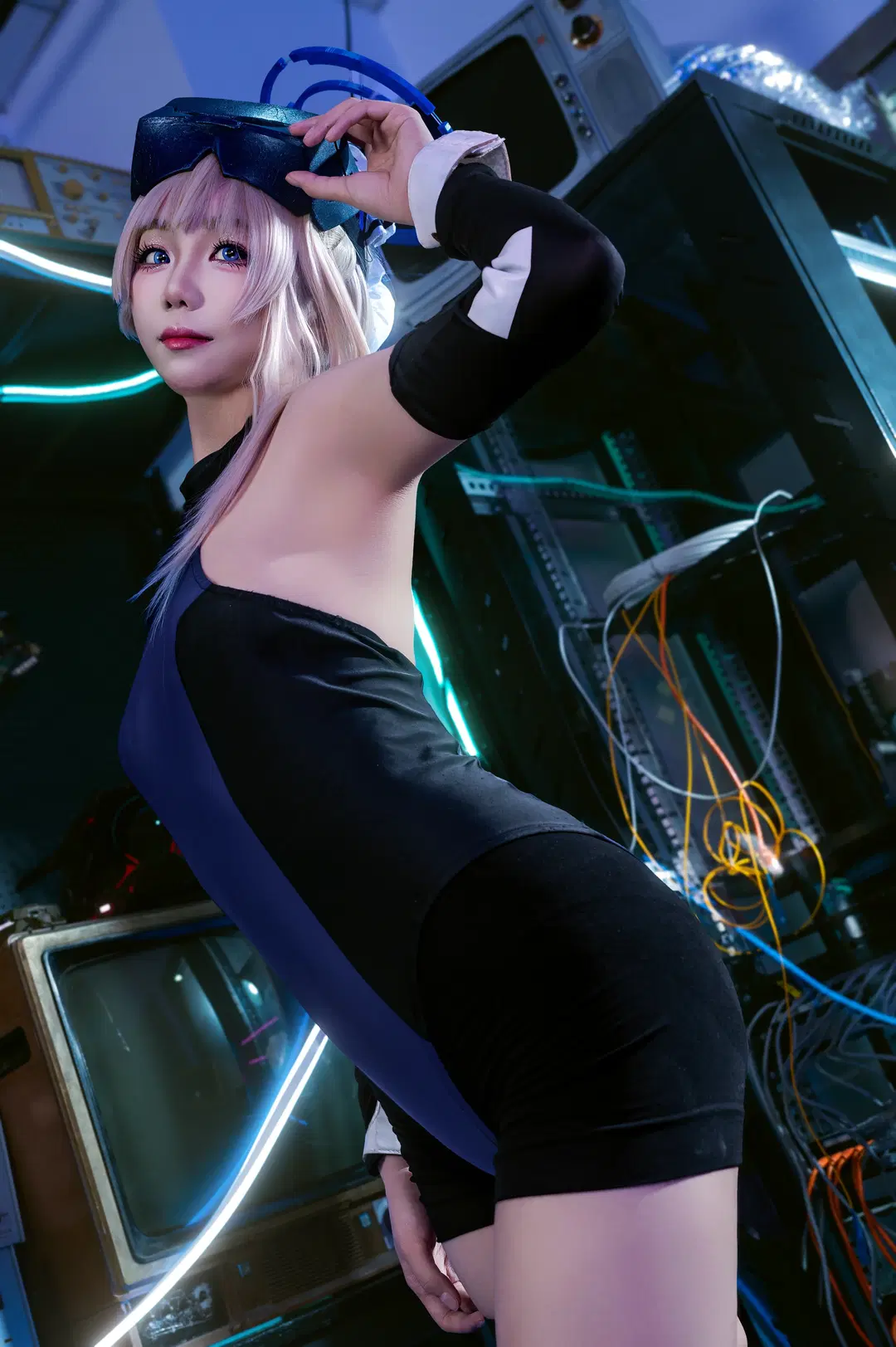 二次元撮影, ブルーアーカイブ, サイバーパンク, 飛鳥馬トキ コスプレ, ボディスーツ