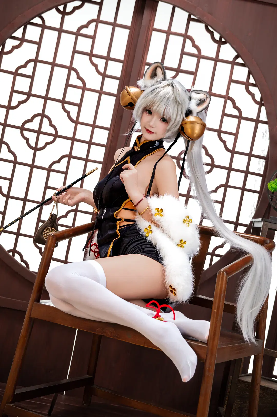 【白虎娘 コスプレ】虎嘯風生：中華情緒薫るフォトセッション - 小雨幺幺零 - 2枚目