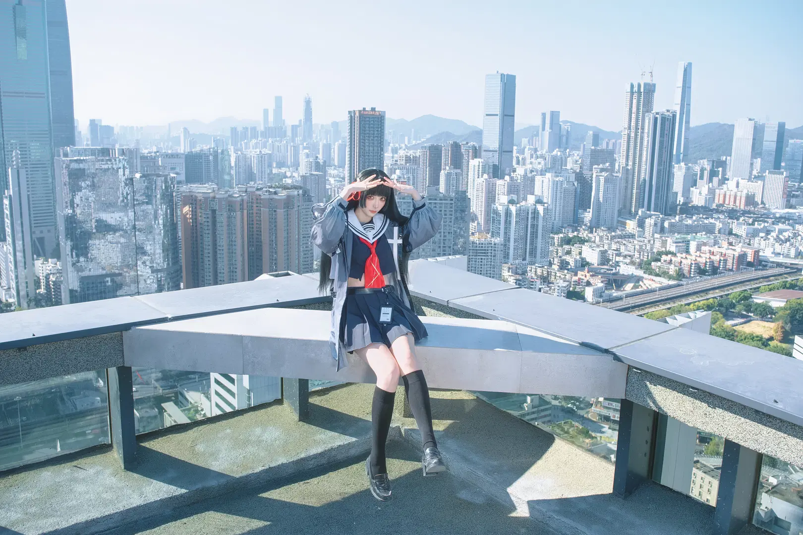 【朽葉千咲cos】關於在鳴潮高空天台拍攝的一些分享 - 圣骑绯月 - 第11張