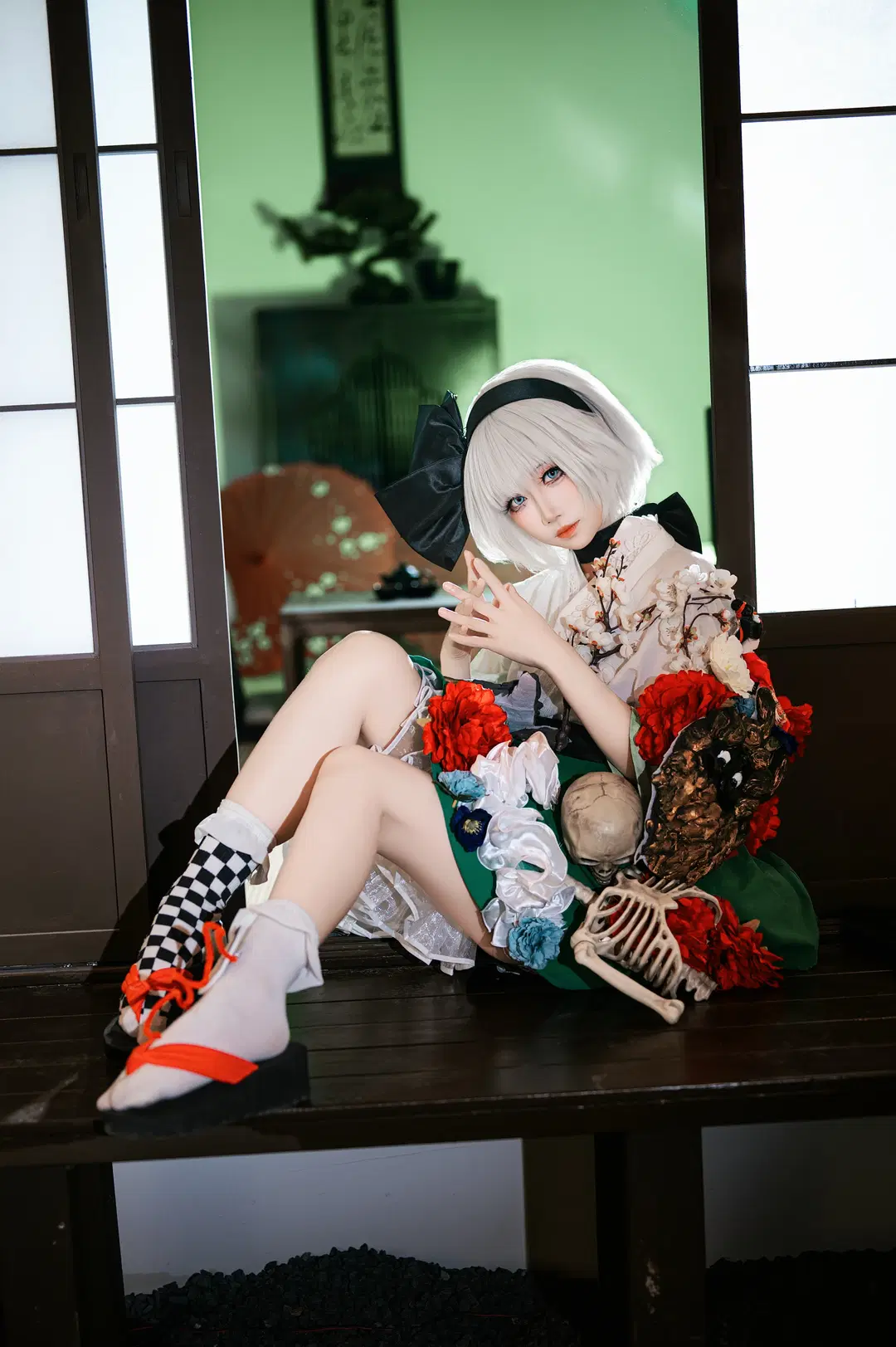 东方Project, 二次元cosplay, 魂魄妖梦cos, 武士刀, 暗黑和风cos