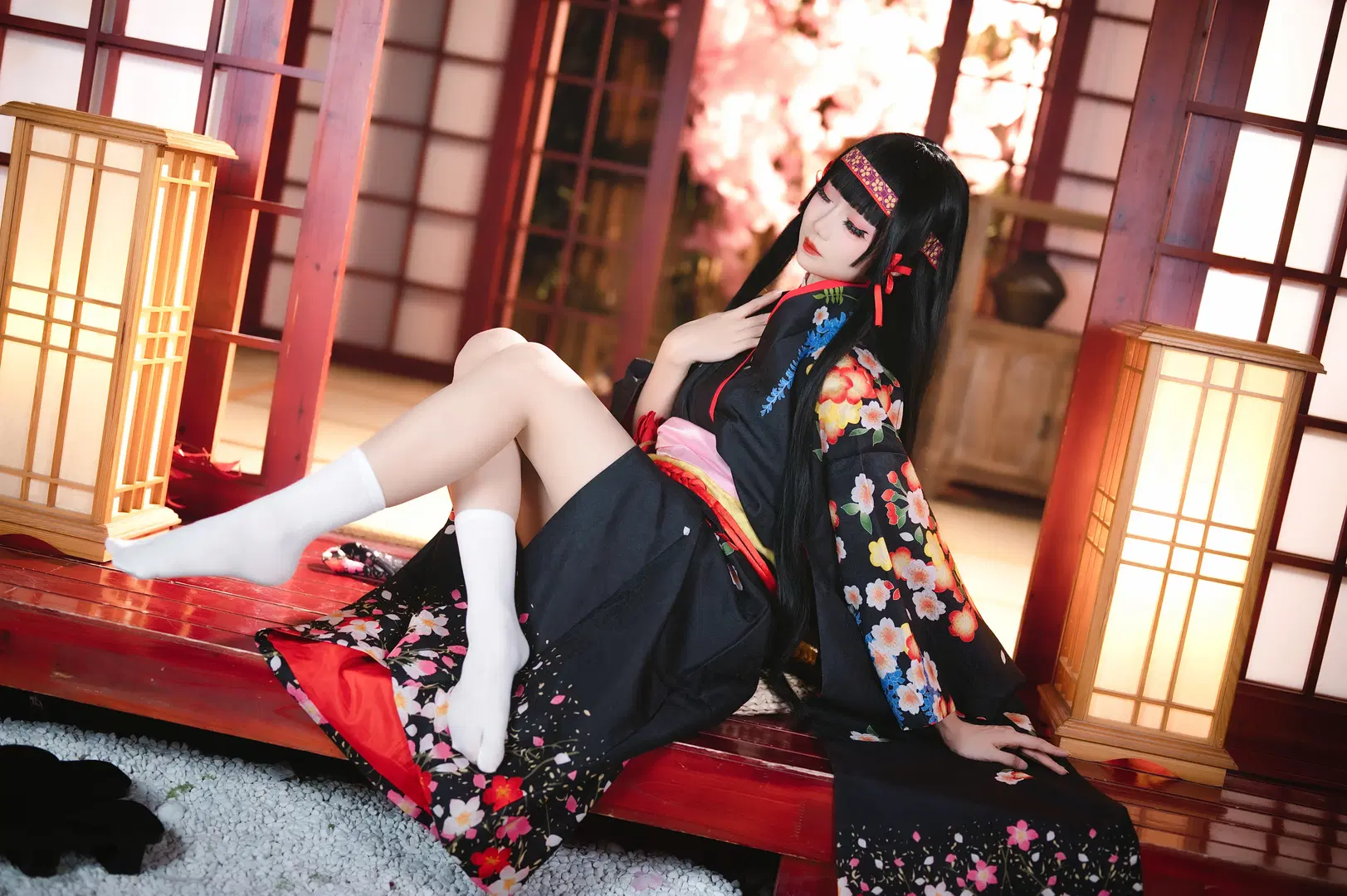 【蓮華cos】美少女萬華鏡5，黑紅大花與白襪的完美結合 - 圣骑绯月 - 第5張