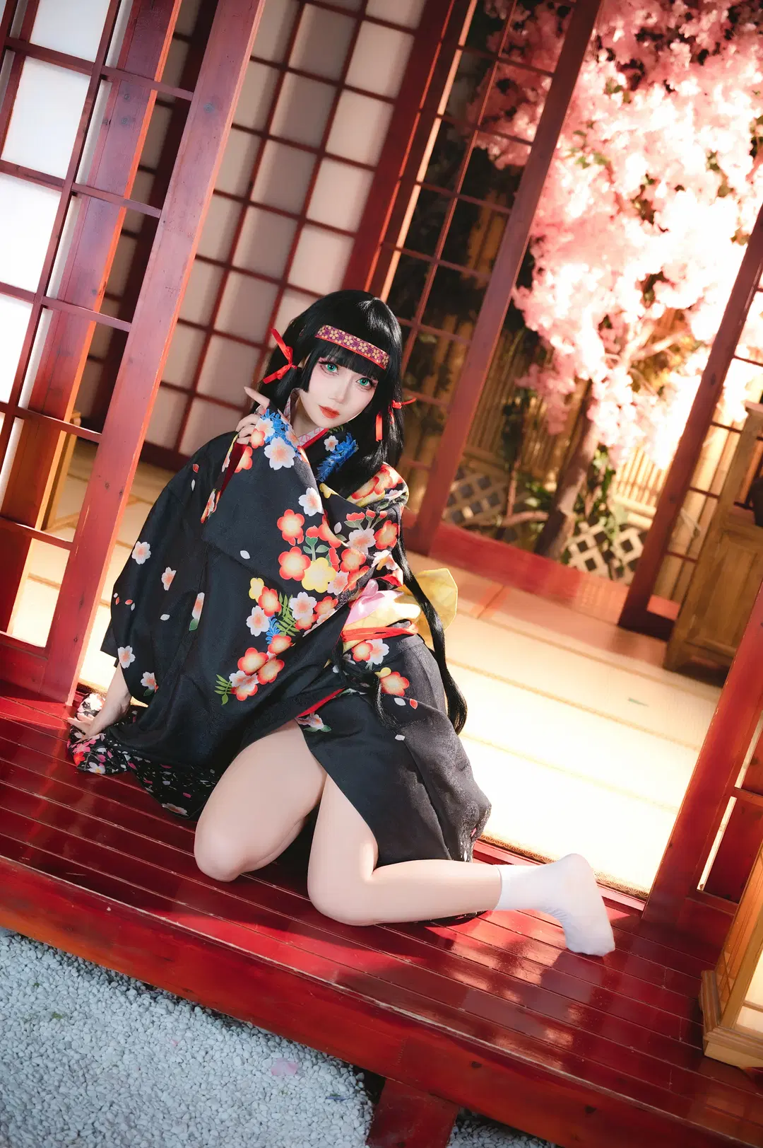 【蓮華cos】美少女萬華鏡5，黑紅大花與白襪的完美結合 - 圣骑绯月 - 第6張