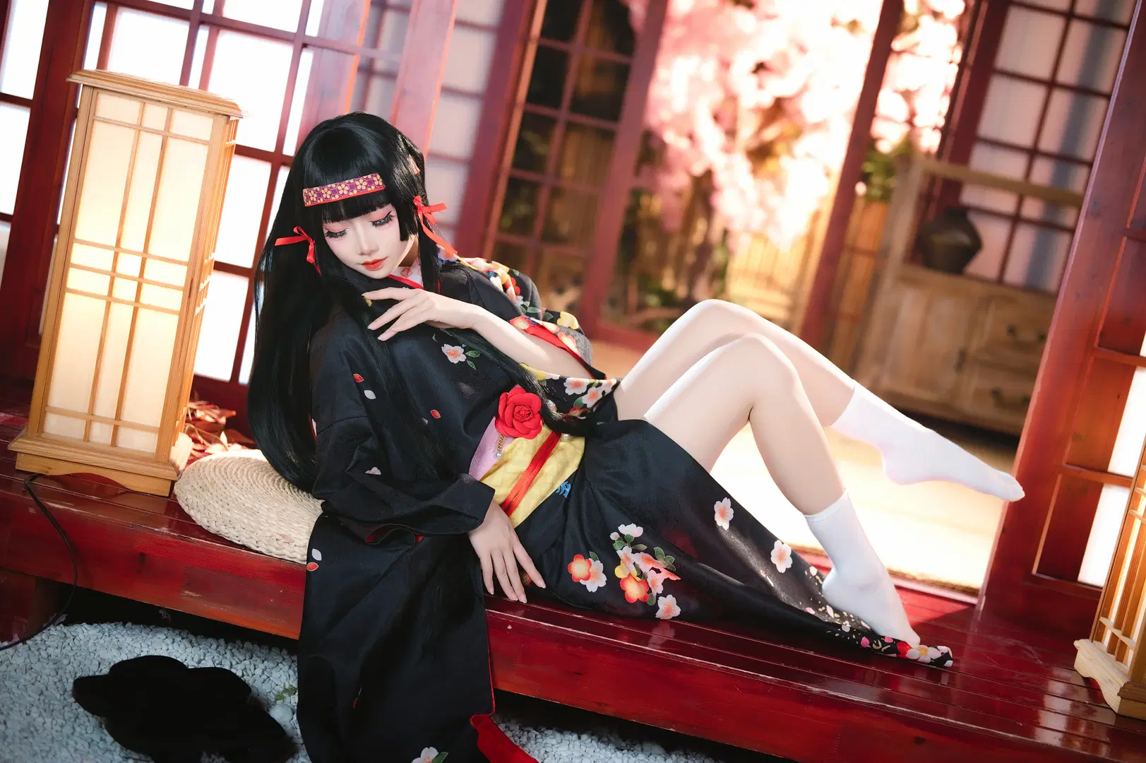 【蓮華cos】美少女萬華鏡5，黑紅大花與白襪的完美結合 - 圣骑绯月 - 第8張