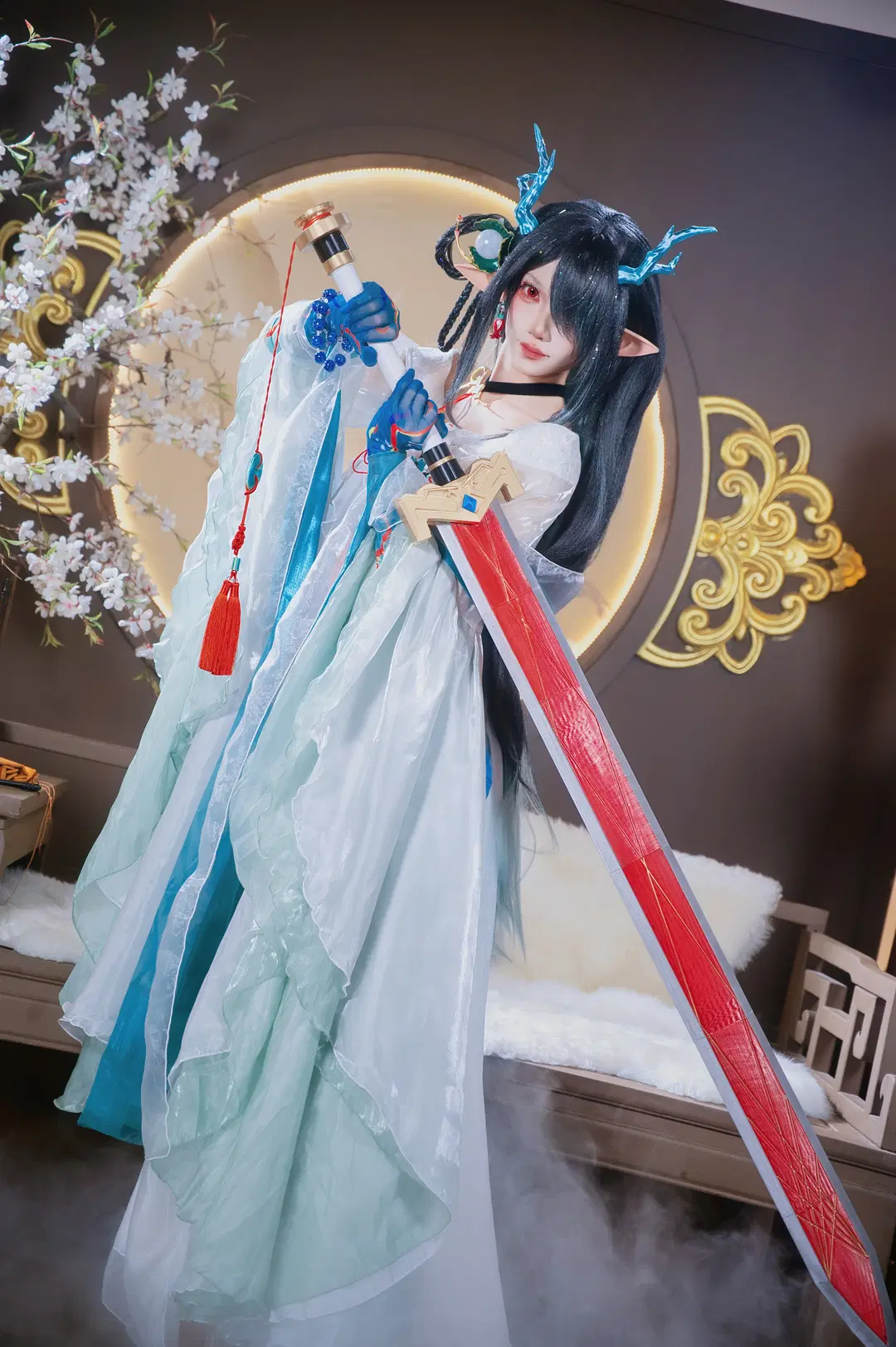 【アークナイツ シーコスプレ】青玉硯の墨香と剣影 - 圣骑绯月 - 4枚目