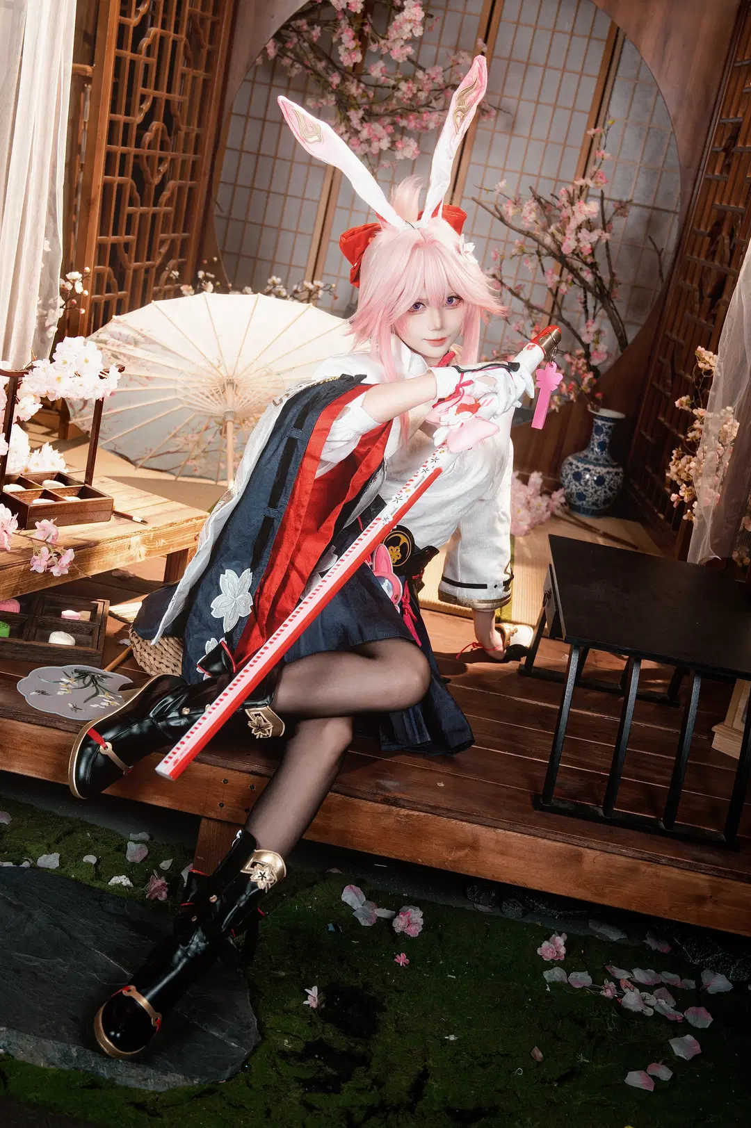 cosplay, 崩坏星穹铁道, 绯英cos, 黑丝, 樱花和风
