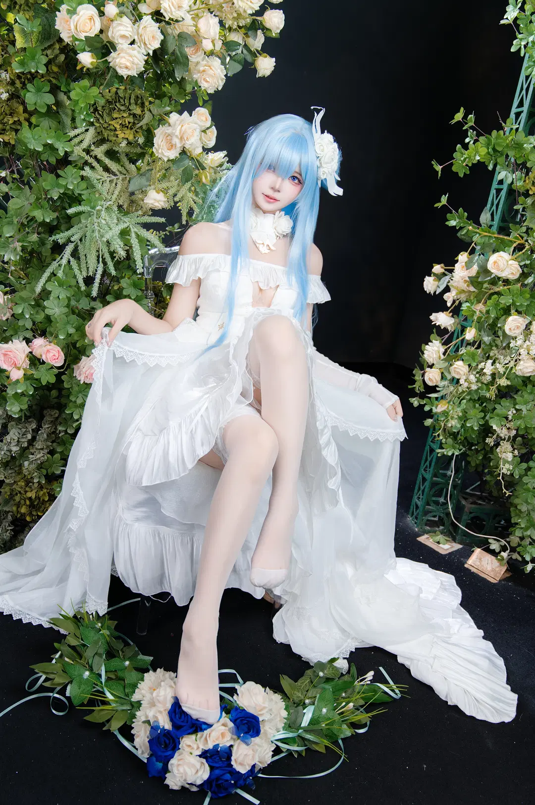 アズールレーン, 二次元コスプレ, 純白の花嫁, 白ストッキング, ヤヌス コスプレ