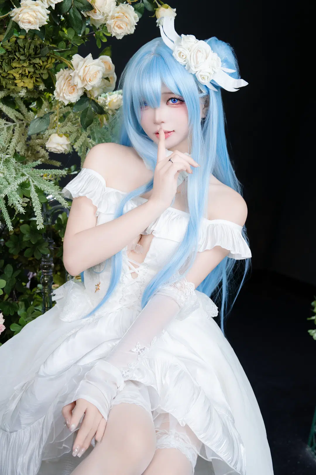 【ヤヌス コスプレ】アズールレーン純白の花嫁、白ストッキングと花々のロマンチックな出逢い - 圣骑绯月 - 7枚目