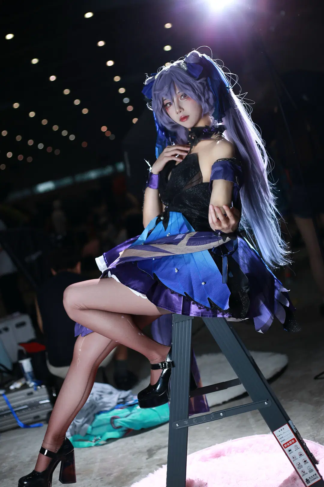 Genshin Impact, Convention photos, Anime cosplay, Keqing cosplay, Stockings