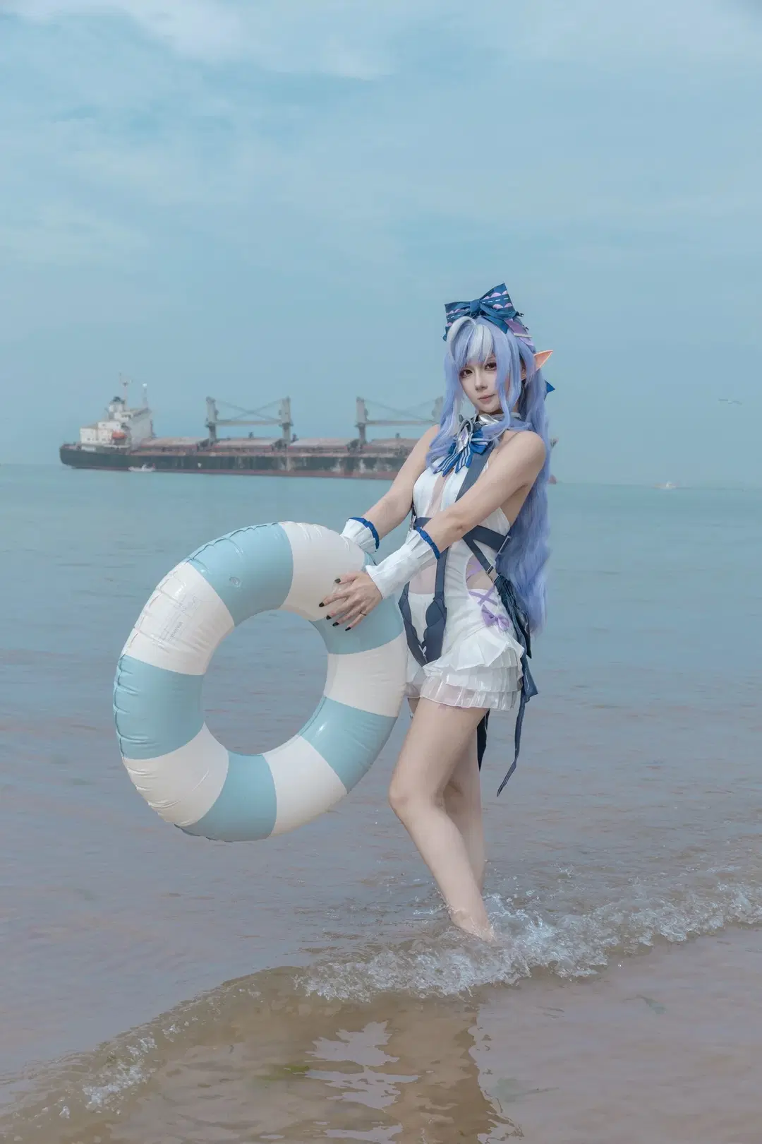 [Vivian cosplay] Zenless Zone Zero Seaside Blue-and-White Battle Suit Location Shoot Record by 砂糖独享 - Image 2