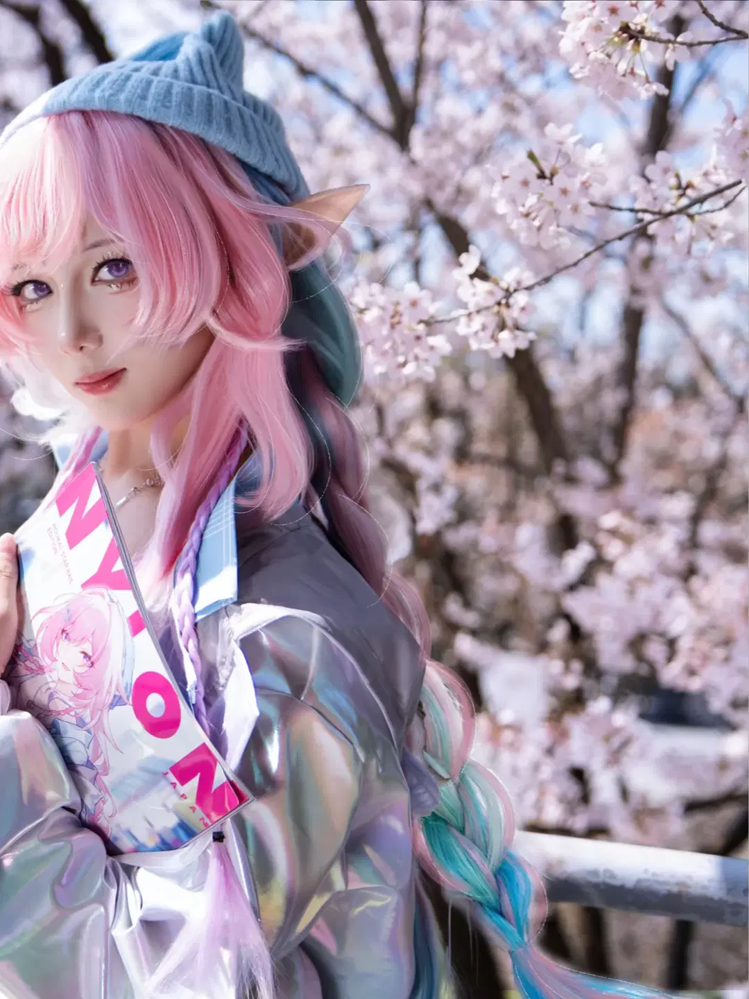 昔漣cos, 崩壞星穹鐵道, 精靈耳, 春日外景, 櫻花cosplay