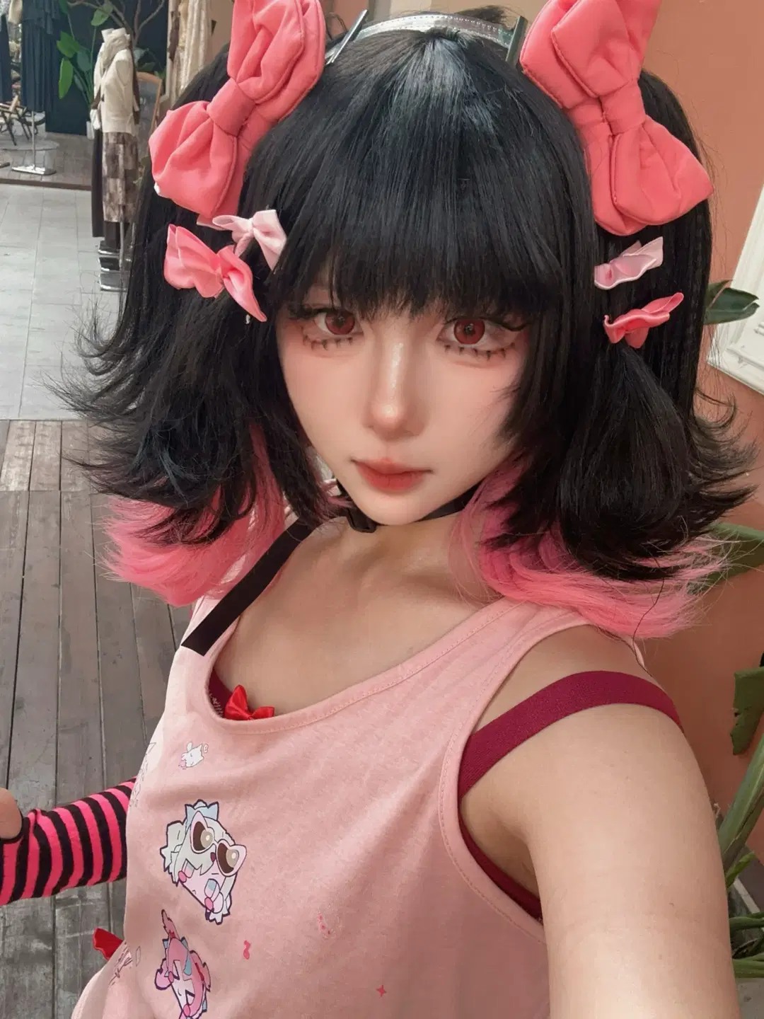 绝区零, 妄想天使, 南宫羽cos, 二次元妆容, 黑粉假发