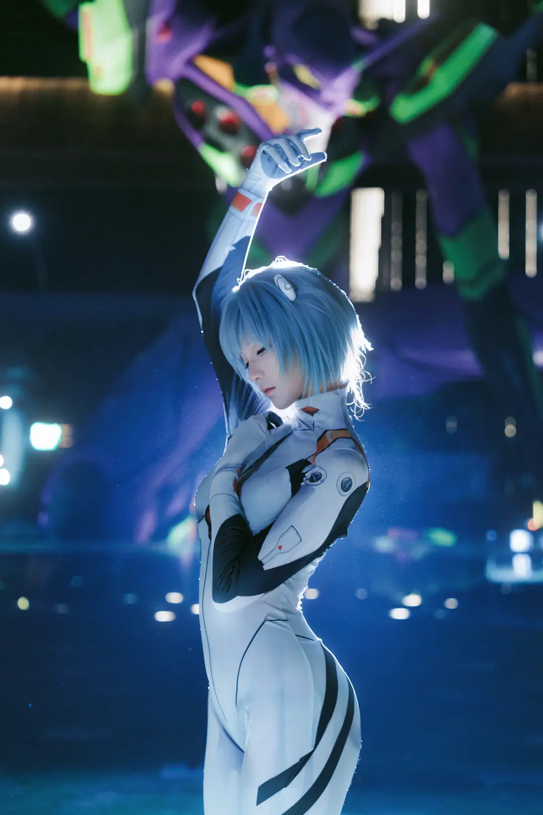 二次元, 绫波丽cos, EVA, 夜景摄影, 机甲风
