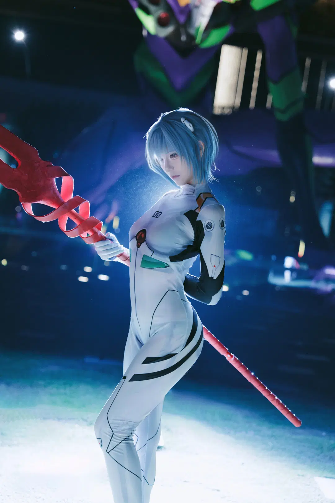【綾波レイコスプレ】夜色に舞う独舞、初号機の前で佇む清らかなひととき - shiro天天疯 - 2枚目