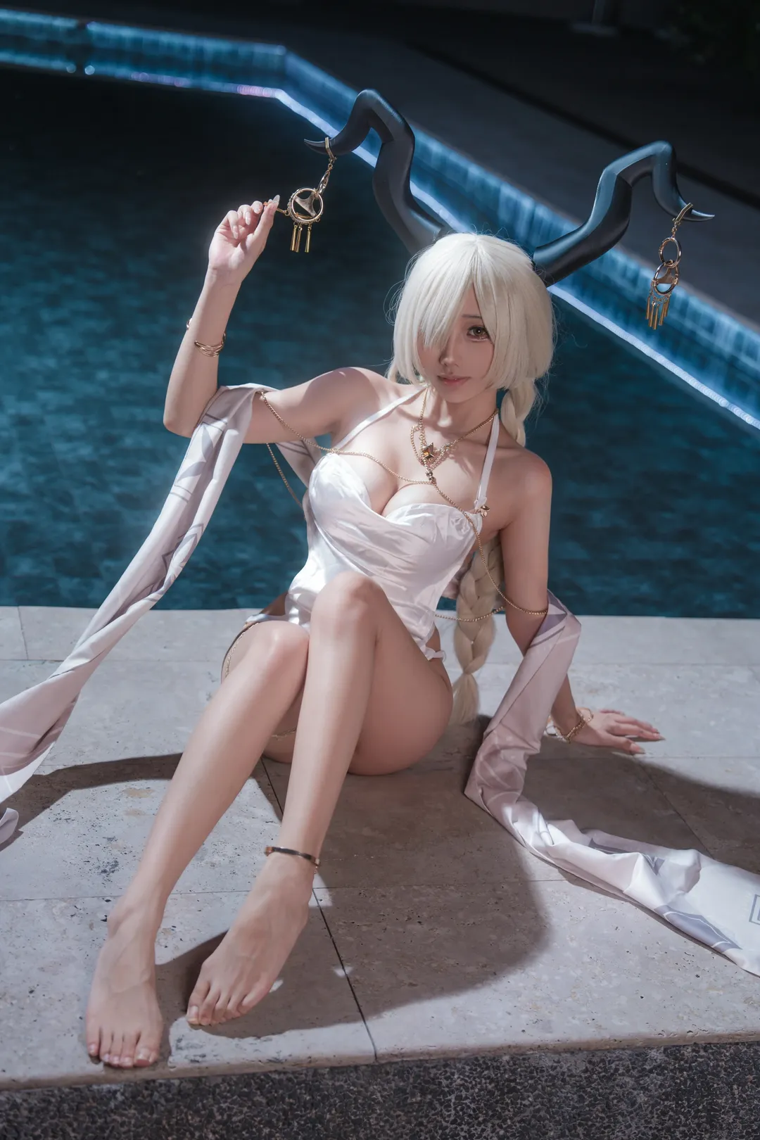 氛围感, cosplay, 泳装, 夜景, 尾张cos