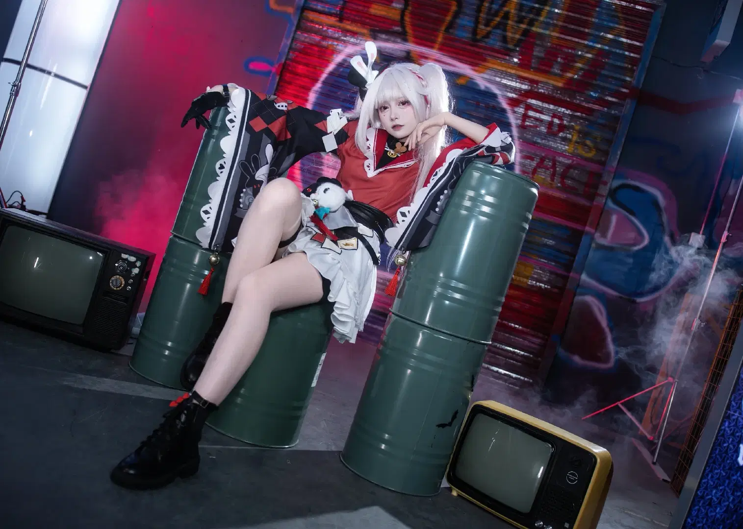 星穹铁道, 赛博朋克, 火花cos, 和风服饰, 兔子元素