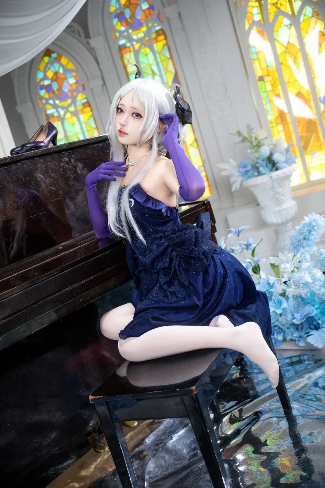【空崎ヒナ コスプレ】『ブルーアーカイブ』ピアノの前に座る優雅なひととき - 糟糕炒饭 - 2枚目