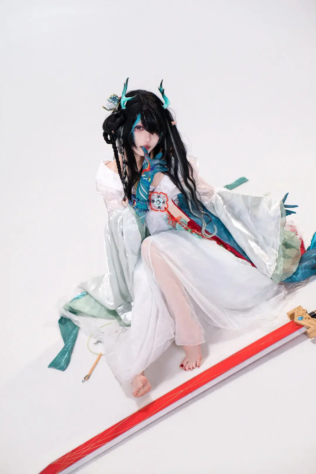 【シーコスプレ】『アークナイツ』画中の仙人、白紗と長剣のスタジオ撮影記録 - 糟糕炒饭 - 4枚目