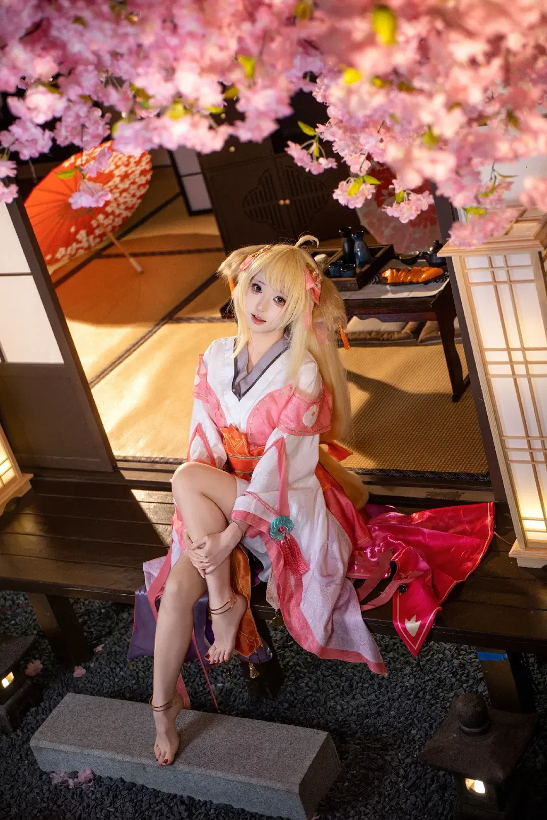 【涂山红红cos】狐妖小红娘和风樱花写真 - 糟糕炒饭 - 第2张