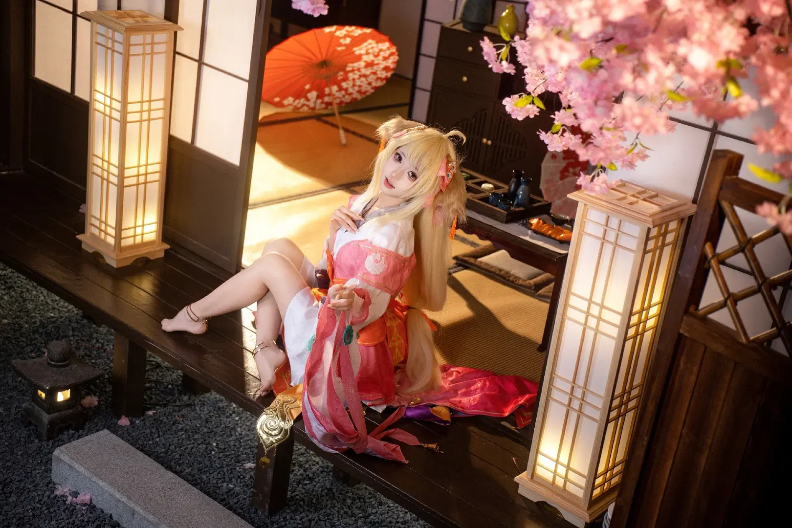 和风摄影, 涂山红红cos, 狐妖小红娘, 樱花写真, 少司缘